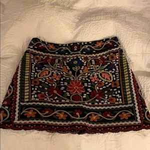 Brand new embroidered mini skirt